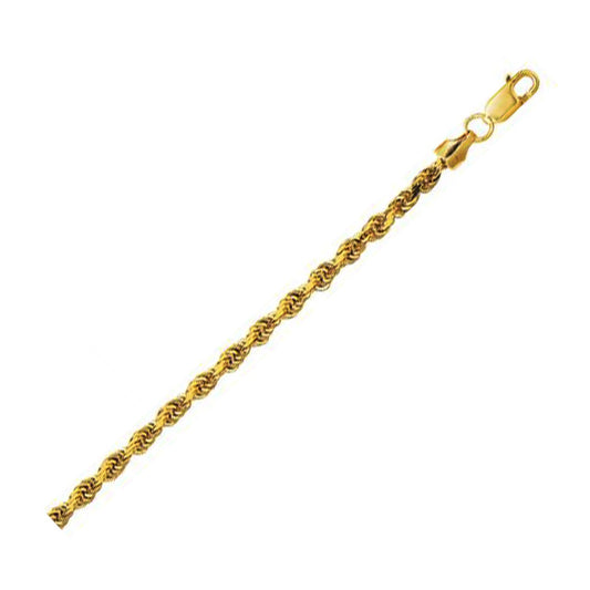 10k Gold Lite Rope Chain Bracelet 3.2 mm
