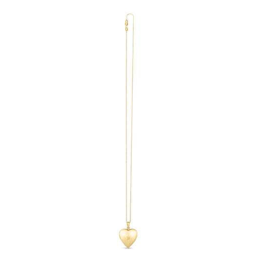 14k Gold Diamond Heart Locket Necklace
