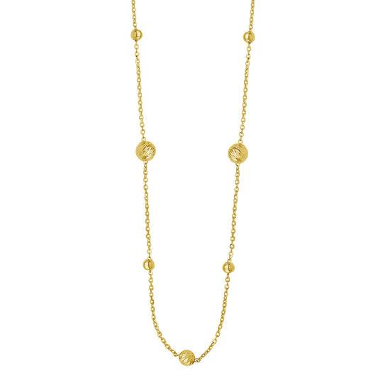 Alternating Pallina Beads Necklace in 14K Gold