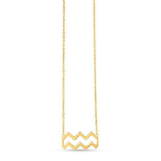14K Gold Aquarius Necklace
