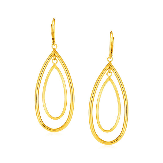 14k Gold Earrings with Teardrop Dangles