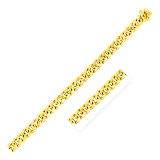 10k Gold Semi Solid Miami Cuban Chain (6.60 mm)