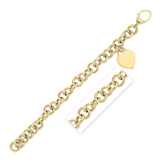 14k Gold 7 1/2-inch Rolo Link Bracelet (11.40 mm)