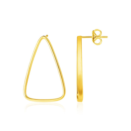 14k Gold Polished Open Triangle Post Earrings