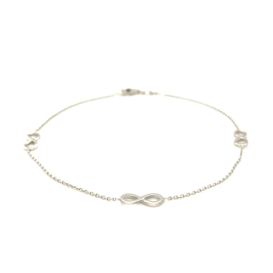 Sterling Silver Anklet w/Infinity Symbols