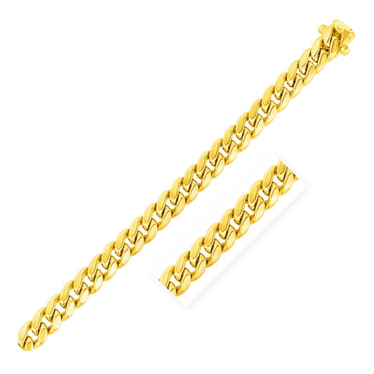 10k Gold Semi Solid Miami Cuban Bracelet (9.10 mm)