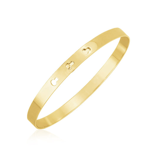 14k Gold High Polish Keyhole Clasp Bangle (6.00 mm)