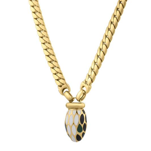 Le Serpent Curb Link Necklace in 14K Gold