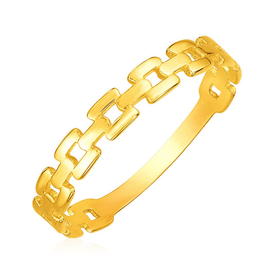 14k Gold Chain Link Ring- Size 7