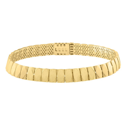 14k Gold Diamond Shaped Tile Length Bracelet (7.10 mm)