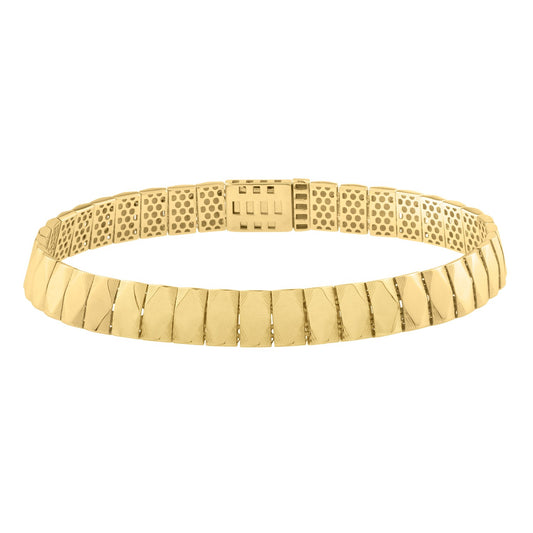 14k Gold Diamond Shaped Tile Length Bracelet (7.10 mm)