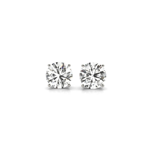 14k White Gold Lab Grown Diamond Stud Earrings (G/VS2)-2 cttw Certified IGI