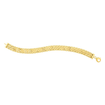 14k Gold Faceted Panther Link Chain Bracelet