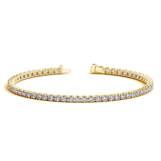 Lab Grown Round Diamond Tennis Bracelet in 14k Gold (4 cctw F/G  VS2/SI1)