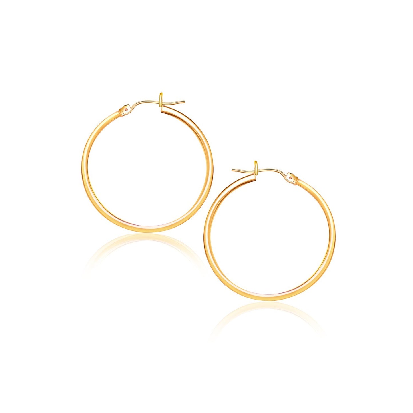 10k Gold Polished Hoop Earrings (2x40 mm)