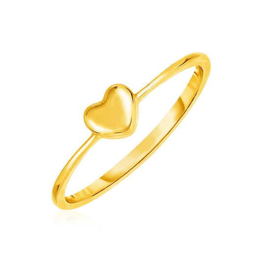 14k Gold Ring w/Puffed Heart (1.40 mm)