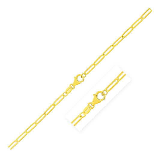 10K Gold Paperclip Bracelet (2.50 mm)
