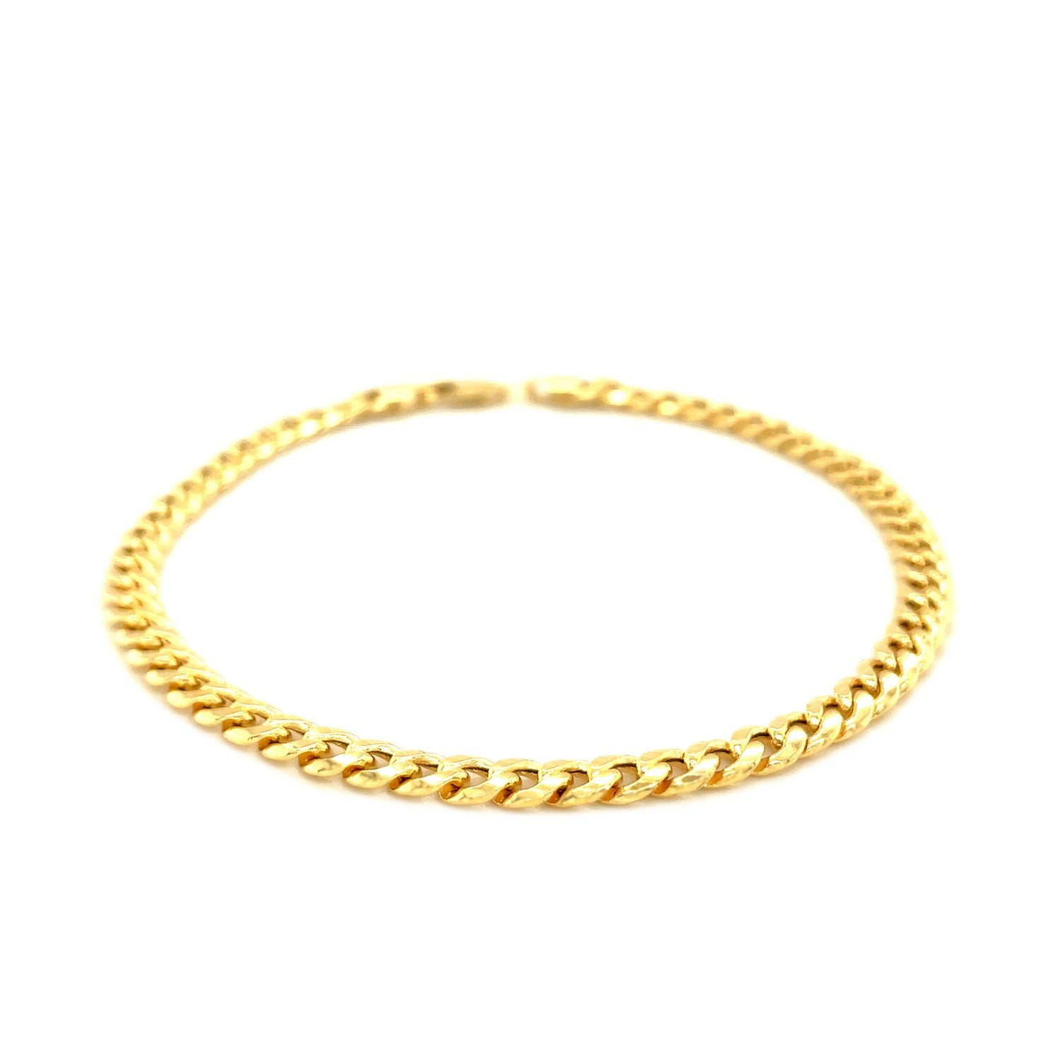 14k Gold Miami Cuban Semi Solid Bracelet (4.50 mm)