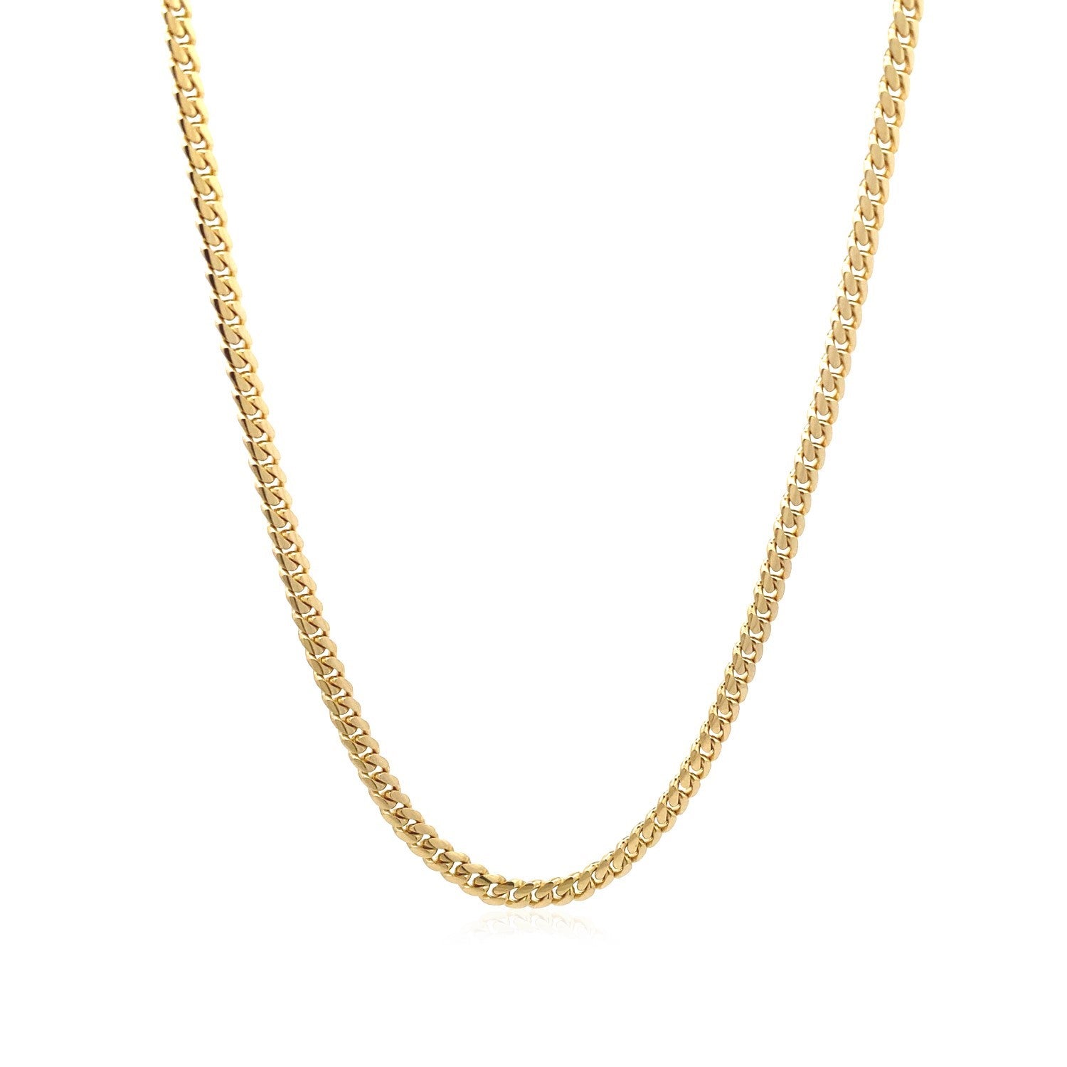 10k Gold Classic Solid Miami Cuban Chain (3.20 mm)
