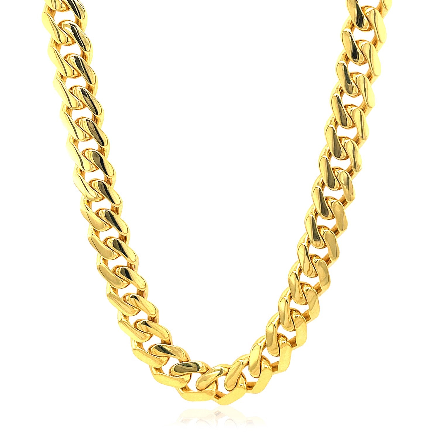 14k Gold Polished Miami Cuban Chain Necklace (8.00mm)