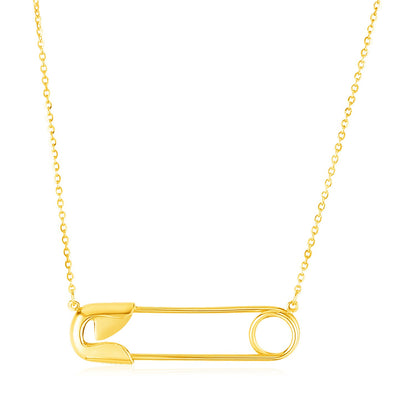 14k Gold Safety Pin Necklace