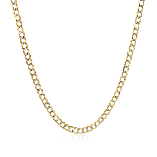 14k Two Tone Gold Pave Curb Chain