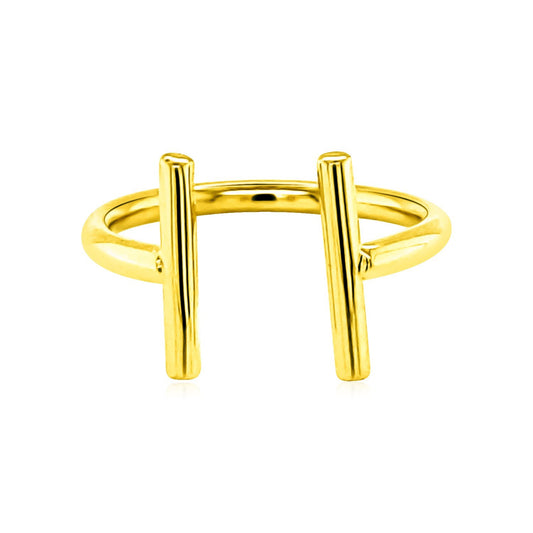 14k Gold Open Ring w/Bars