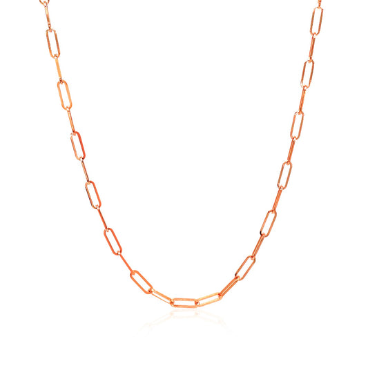 14K Rose Gold Delicate Paperclip Chain