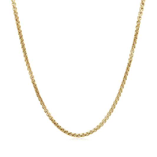 14k Gold Solid Round Box Chain