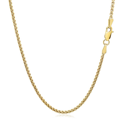 14k Gold Solid Round Box Chain
