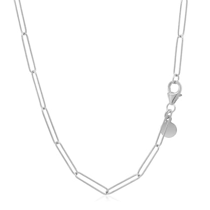 14k White Gold Wire Paperclip Chain