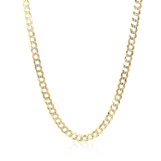 14k Two Tone Unisex Gold Pave Curb Chain