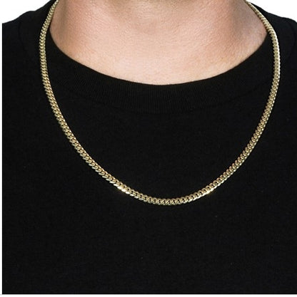 14k Gold Classic Miami Cuban Solid Chain (4.90 mm)
