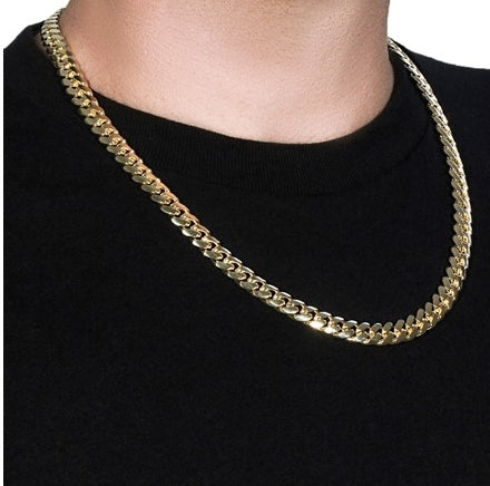 14k Yellow Gold Classic Miami Cuban Solid Chain (9.20 mm)