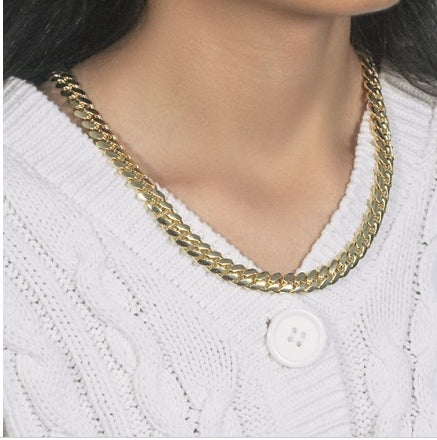 14k Yellow Gold Classic Miami Cuban Solid Chain (9.20 mm)
