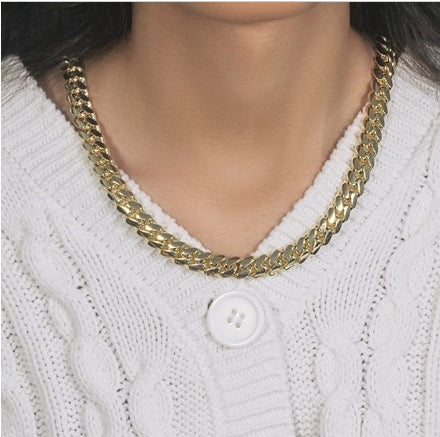 14k Gold Classic Miami Cuban Solid Chain (10.10 mm)