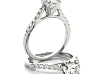 14k White Gold Cathedral Design Diamond Engagement Ring (1 1/8 cttw)