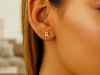 14k Gold Leo Stud Earrings