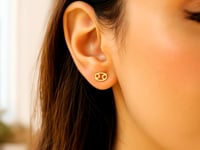 14k Gold Cancer Stud Earrings