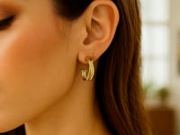 14k Gold Crossover Hoops