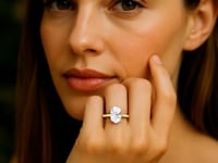 5 Carat Oval Lab Grown IGI G/VS1 Diamond Solitaire Ring