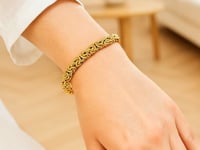 14k Gold Byzantine Link Stylish Bracelet (9.00 mm)