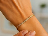 14k Gold Braided Herringbone Bracelet (3.20 mm)
