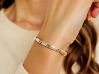 14k Two-Tone Gold Fancy X Line Bracelet