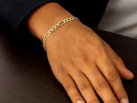 14k Gold Solid Figaro Bracelet (6.00 mm)
