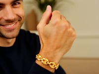 14k Gold High Polish Lite Puffed Mariner Link Bracelet (21.00 mm)