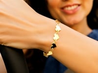 14k Gold 7 inch Mirrored Heart Chain Bracelet (5.00 mm)