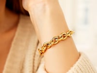 14k Gold Polished Cable Motif Bracelet