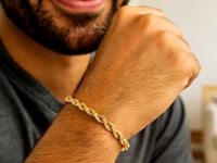10k Gold Solid Diamond Cut Rope Bracelet (5.00 mm)