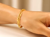 14k Gold Triple Link Charm Bracelet (5.00 mm)